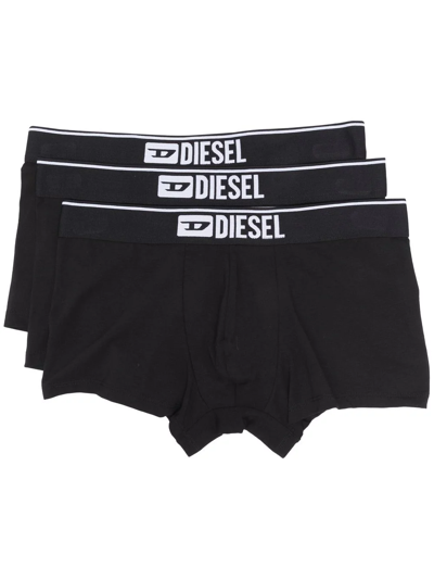 Diesel Umbx-sebastian Boxer Briefs (pack Of Three) In Black