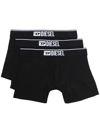 Diesel Three-pack Black Umbx-sebastian Boxer Briefs In Black