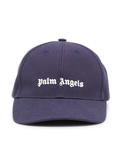 Palm Angels Logo-embroidered Baseball Cap In Blue