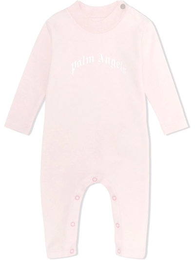 Palm Angels Babies' Logo-print Romper In Pink