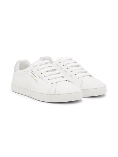 Palm Angels White Low Top Leather Sneakers