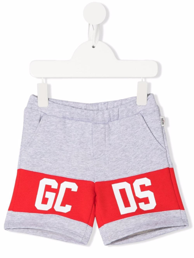 Gcds Babies' Logo-print Track Shorts In Grey