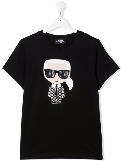 Karl Lagerfeld Teen Karl-print T-shirt In Black