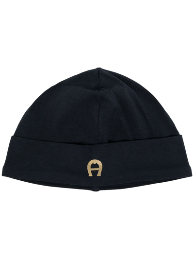 Aigner Babies' Embroidered-logo Beanie In Blue