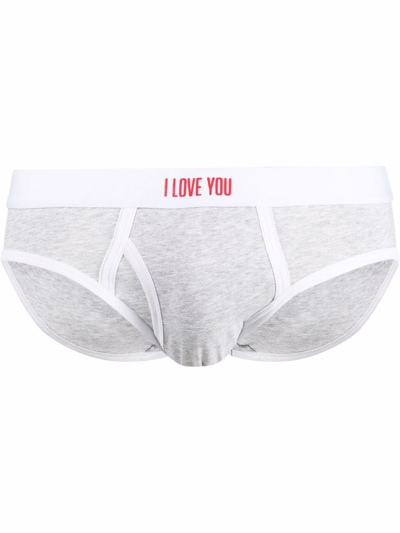 Dsquared2 I Love You Boxer Briefs In Grey