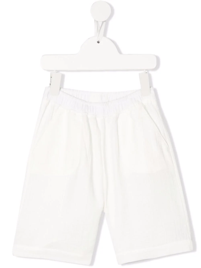 Bonton Kids' Straight-leg Organic-cotton Shorts In White