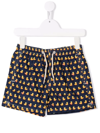 Mc2 Saint Barth Teen Jeanlig Ducky-print Swim Shorts In Blue