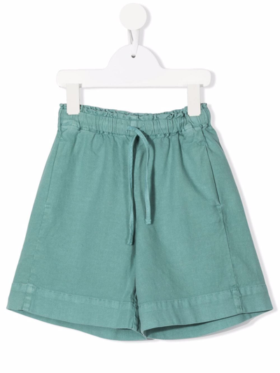 Il Gufo Kids' Elasticated Longline Shorts In Green