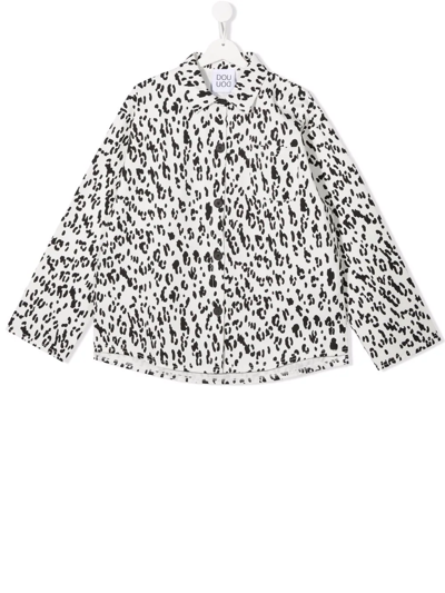 Douuod Teen Leopard-print Cotton Shirt In White