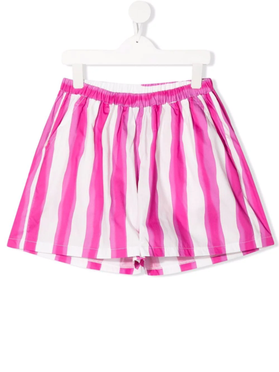 Douuod Kids' Stripe-detail Shorts In White