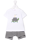 Il Gufo Graphic-print Striped Short Set In White