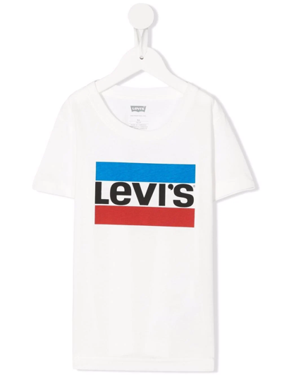 Levi's Kids' Logo-print Short Sleeved T-shirt In White