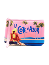 MC2 SAINT BARTH AZUR POSTCARD-PRINT ZIP-UP CLUTCH BAG