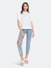 English Factory Ruffle Sleeve Poplin Top In White