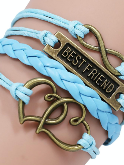 Adore Braided Infinity Heart Best Friend Bracelet [blue]