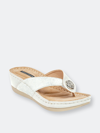 GC SHOES GC SHOES DAFNI WHITE WEDGE SANDALS