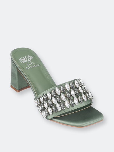 Gc Shoes Drais Block-heel Slide Sandals In Green