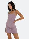 Endless Rose Knit Minidress In Dusty Purple