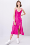 Bsl Cowl Neck Open Back Midi Dress In Pink