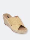 GC SHOES GC SHOES DARLINE YELLOW ESPADRILLE WEDGE SANDALS