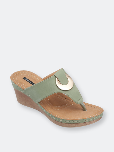 Gc Shoes Genelle Green Wedge Sandals