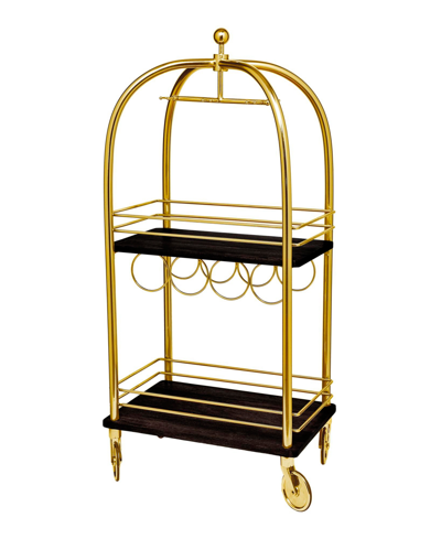 Godinger Luggage Bar Cart Large Gold