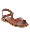 Mia Karina Womens Faux Leather Flat Slingback Sandals In Cognac