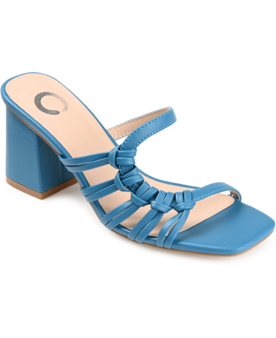 Journee Collection Women's Emory Block Heel Sandals In Blue