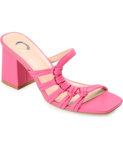 Journee Collection Women's Emory Block Heel Sandals In Pink