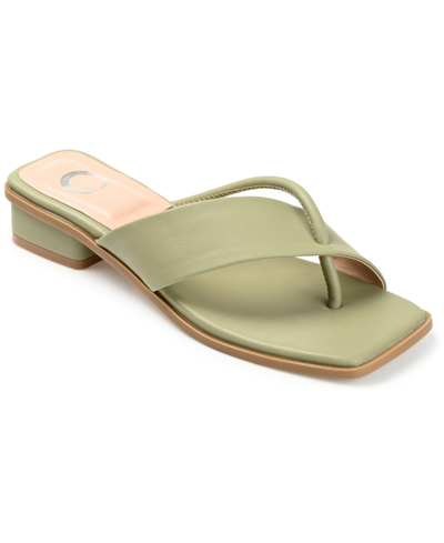 Journee Collection Mina Strappy Heeled Mule In Olive