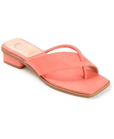 Journee Collection Mina  Womens Dressy Slip On Heels In Coral