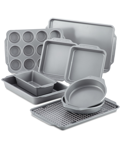 Farberware Nonstick Bakeware Set With Cooling Rack, 10-piece In Gray