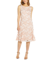 ADRIANNA PAPELL GODET LACE FIT & FLARE DRESS