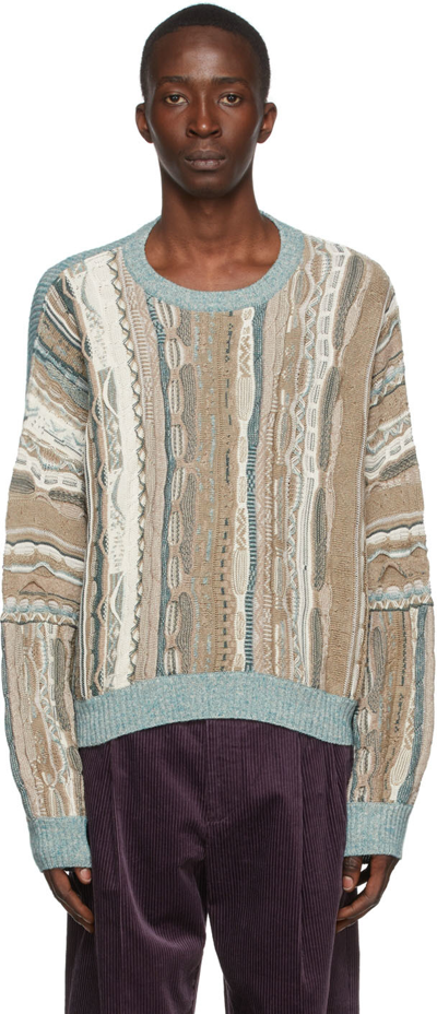 Acne Studios Linen, Cotton And Wool-blend Knit Jumper In Multi-colour