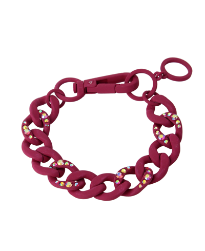 Steve Madden Pave Link Bracelet In Pink