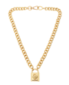 Steve Madden Padlock Pendant Necklace In Gold-tone