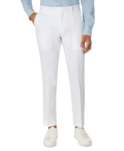 Tommy Hilfiger Men's Modern Fit Flex Stretch Linen Suit Pants In White