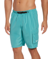Nike Men's Swim Belted Packable Volley Shorts In Teal