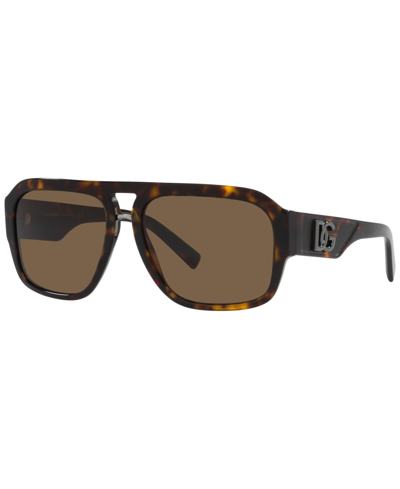 Dolce & Gabbana Men's Low Bridge Fit Sunglasses, Dg4403f Low Bridge Fit 58 In Havana