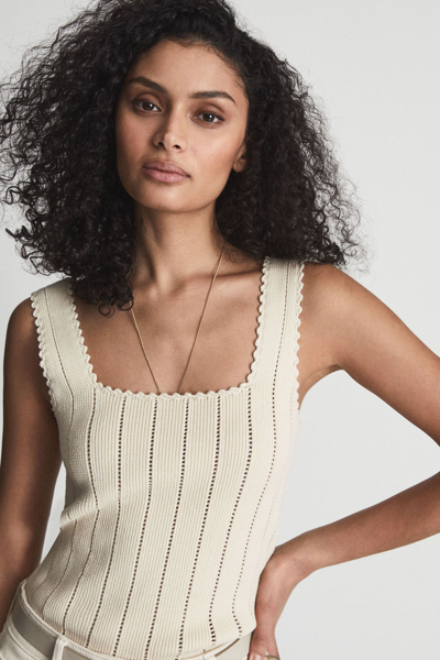 Reiss Dory Knit Tank Top In Neutral
