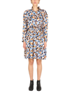 Kenzo Abstract-print Drawstring-waist Midi Dress In Multicolour