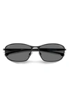 Carrera Eyewear X Ducati 64mm Polarized Rectangular Sunglasses In Matte Black / Grey