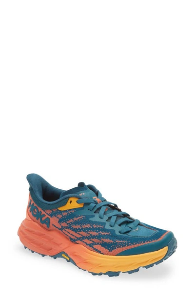 Hoka One One Speedgoat 5 Logo-detailed Mesh Trainers In Blue