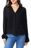Paige Delilah Silk Blouse In Black