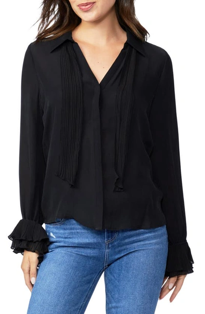 Paige Delilah Silk Blouse In Black