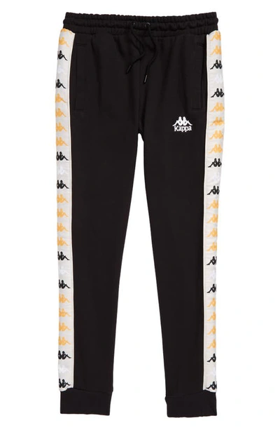 Kappa Kids' 222 Banda Alanz 3 Sweatpants In Black Smoke-grey-orange-white