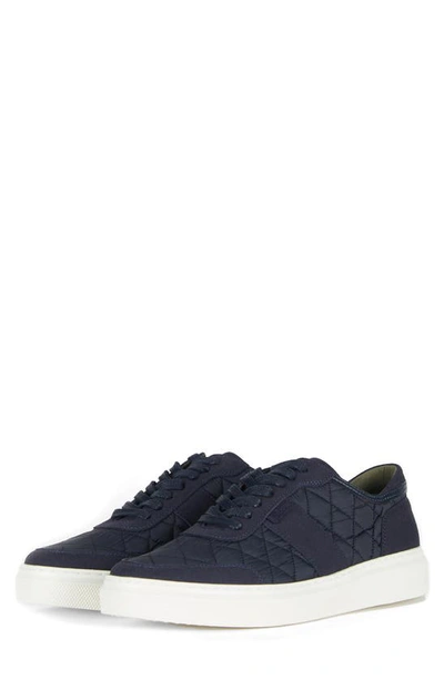 Barbour Liddesdale Quilted Shell And Woven Low-top Trainers In Blue