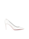 Christian Louboutin Sporty Kate 85mm Patent Soft Lining Red Sole Pumps In White