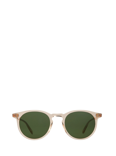Garrett Leight Clune Sun Pure Glass Sunglasses In Eco Beige Crystal/eco Green