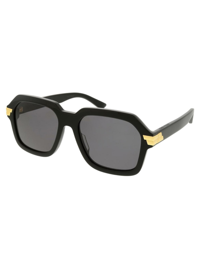 Bottega Veneta Bv1123s Square-framed Acetate Sunglasses In Black Black Grey